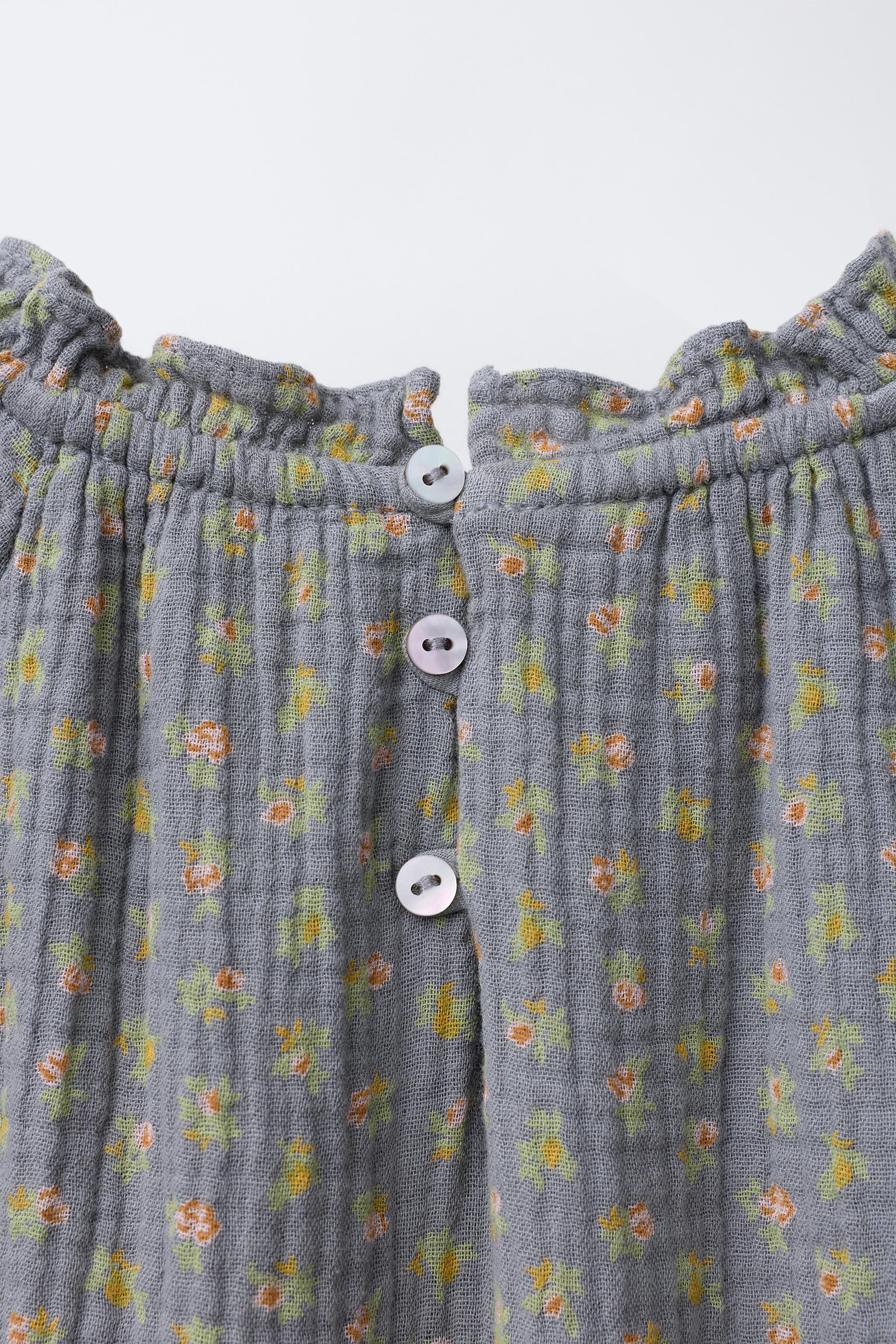 ROBE EN GAZE DE COTON À FLEURS